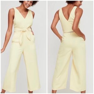 Aritzia Wilfred Écoulement V-Neckline Jumpsuit In Pale Yellow